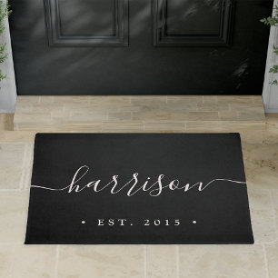Hand Scripted   Personalized Family Name Doormat