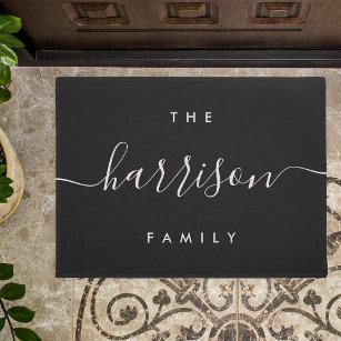 Hand Scripted   Personalized Family Name Doormat