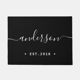 Hand Scripted Personalized Family Name Doormat
