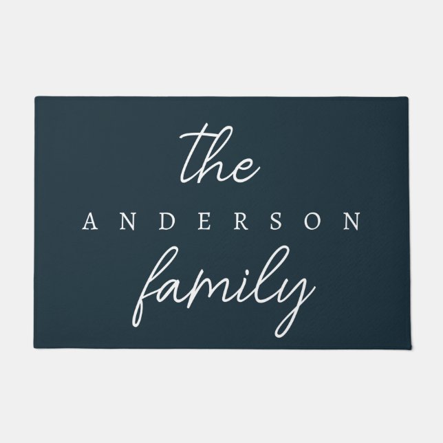 Hand Scripted | Personalized Family Name Doormat (Front)