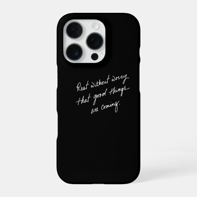 Hand-Scripted Rest Without Worry Spiritual iPhone Case (Back)