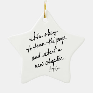 Hand-Scripted Start a New Chapter Inspirational Ceramic Ornament