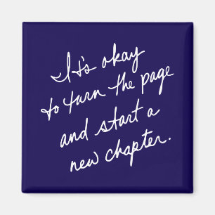 Hand-Scripted Start a New Chapter Inspirational Magnet
