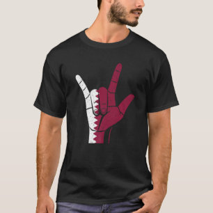 Hand Sign Qatar Flag   T-Shirt