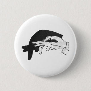 Hand Silhouette Anteater 2 Inch Round Button