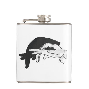 Hand Silhouette Anteater Hip Flask