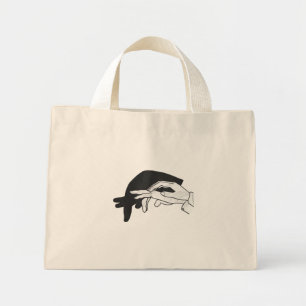 Hand Silhouette Anteater Mini Tote Bag