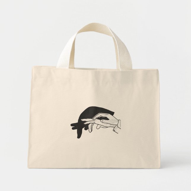 Hand Silhouette Anteater Mini Tote Bag (Front)