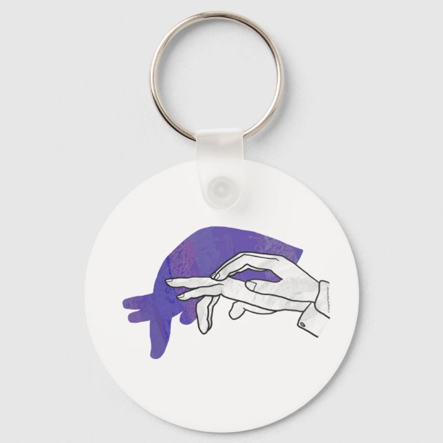 Hand Silhouette Anteater Purple Keychain (Front)