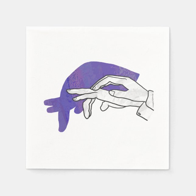 Hand Silhouette Anteater Purple Napkin (Front)