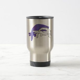 Hand Silhouette Anteater Purple Travel Mug