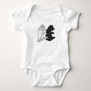 Hand Silhouette Bear Cub Baby Bodysuit
