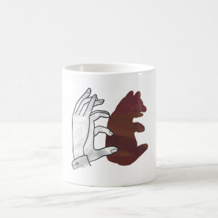 Hand Silhouette Bear Cub Brown Magic Mug