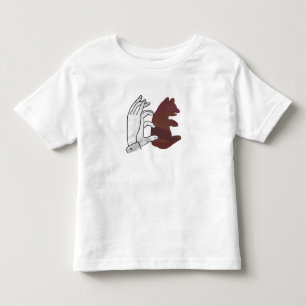 Hand Silhouette Bear Cub Brown Toddler T-shirt