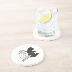 Hand Silhouette Bear Cub Coaster