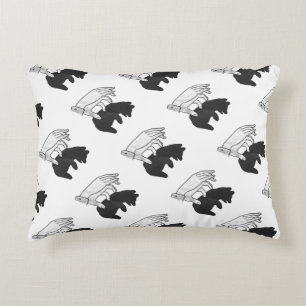 Hand Silhouette Bear Cub Decorative Pillow