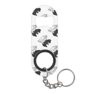Hand Silhouette Bear Cub Keychain Bottle Opener