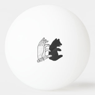 Hand Silhouette Bear Cub Ping Pong Ball