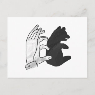 Hand Silhouette Bear Cub Postcard