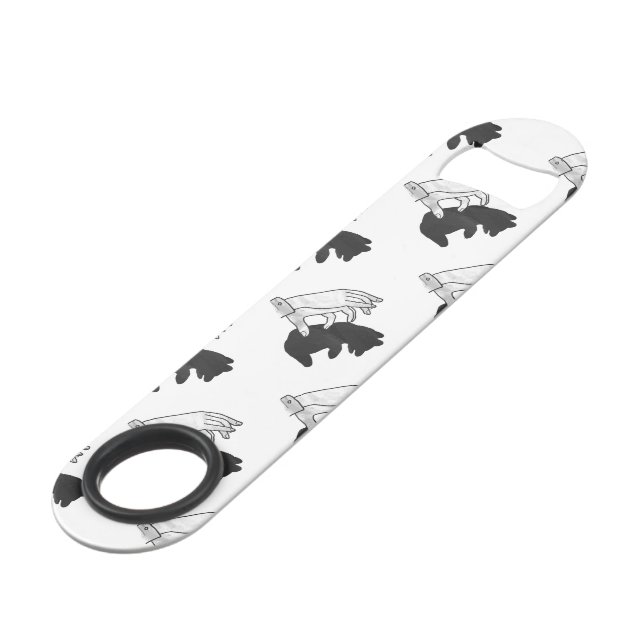 Hand Silhouette Bear Cub Speed Bottle Opener (Back Angled)