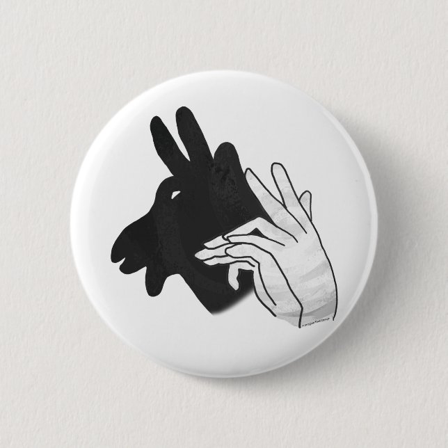 Hand Silhouette Billy Goat 2 Inch Round Button (Front)