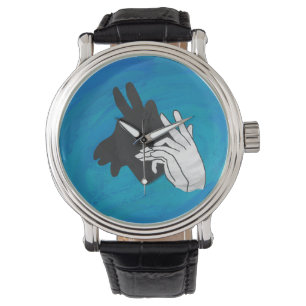 Hand Silhouette Billy Goat Blue Watch