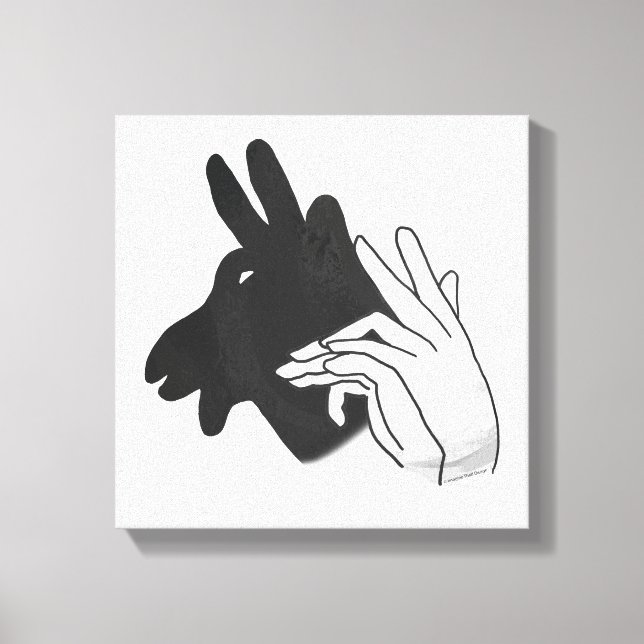 Hand Silhouette Billy Goat Canvas Print (Front)