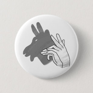 Hand Silhouette Billy Goat Grey 2 Inch Round Button