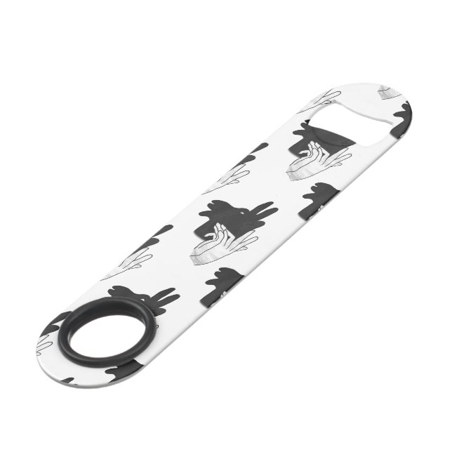 Hand Silhouette Billy Goat Grey Bar Key (Back Angled)