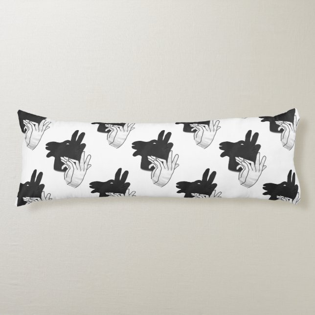 Hand Silhouette Billy Goat Grey Body Pillow (Front)