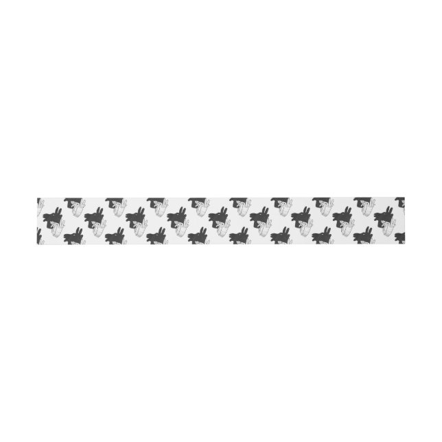 Hand Silhouette Billy Goat Grey Invitation Belly Band (Flat)