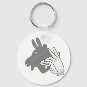 Hand Silhouette Billy Goat Grey Keychain