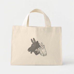 Hand Silhouette Billy Goat Grey Mini Tote Bag