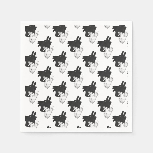 Hand Silhouette Billy Goat Grey Napkin (Front)