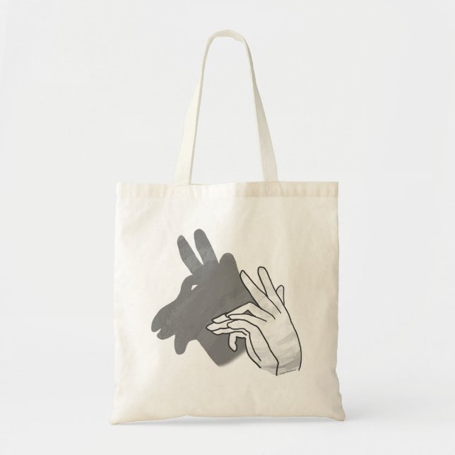 Hand Silhouette Billy Goat Grey Tote Bag (Front)