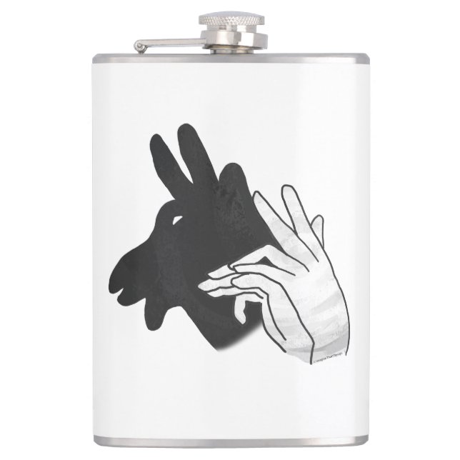 Hand Silhouette Billy Goat Hip Flask (Front)