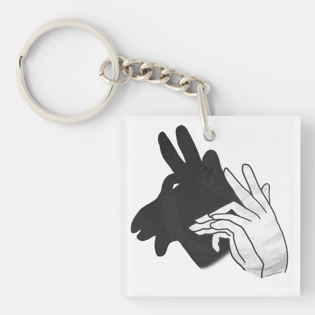 Hand Silhouette Billy Goat Keychain (Front)