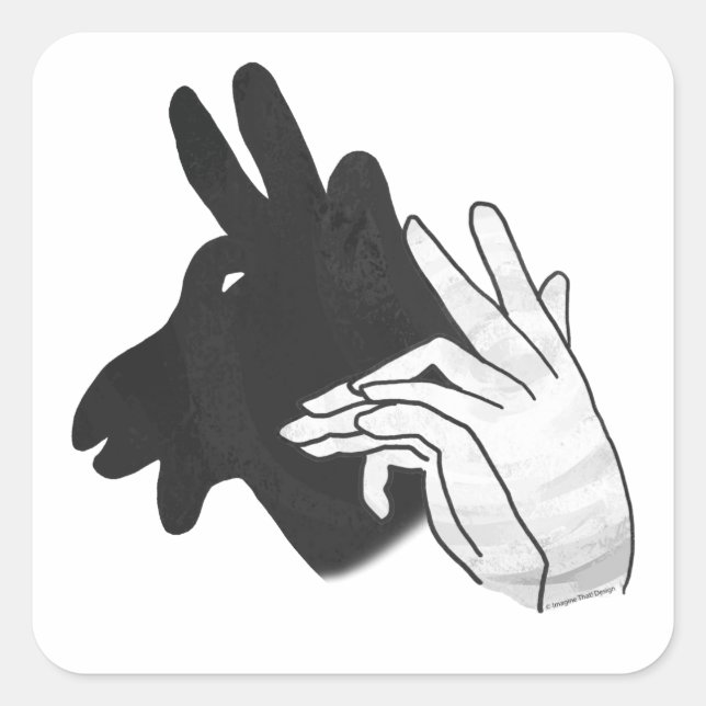 Hand Silhouette Billy Goat Square Sticker (Front)