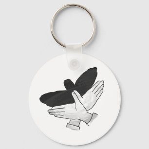 Hand Silhouette Black Eagle Keychain