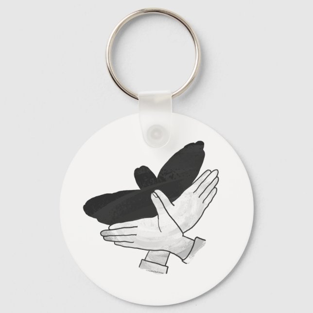 Hand Silhouette Black Eagle Keychain (Front)
