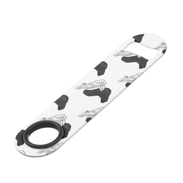 Hand Silhouette Camel Bar Key (Back Angled)