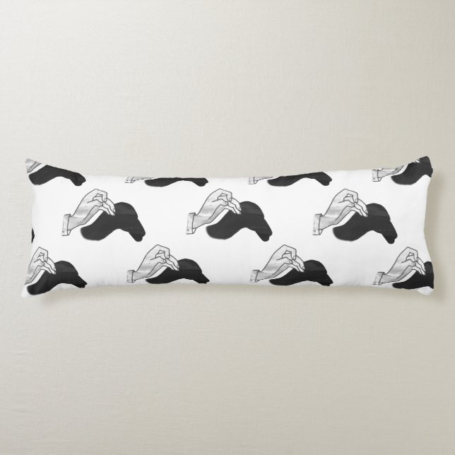 Hand Silhouette Camel Body Pillow (Front)