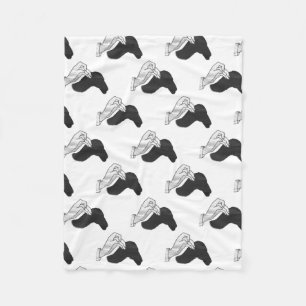 Hand Silhouette Camel Fleece Blanket