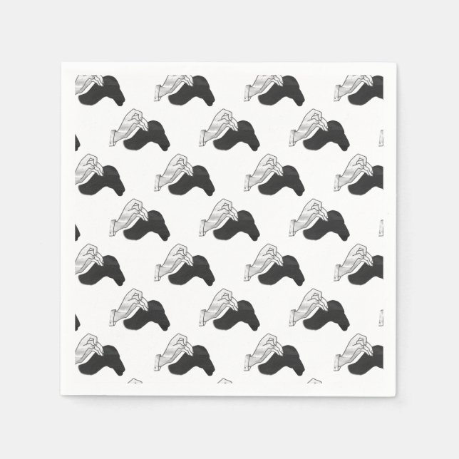 Hand Silhouette Camel Napkin (Front)