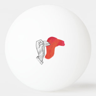 Hand Silhouette Camel Red Ping Pong Ball