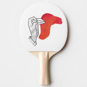 Hand Silhouette Camel Red Ping Pong Paddle