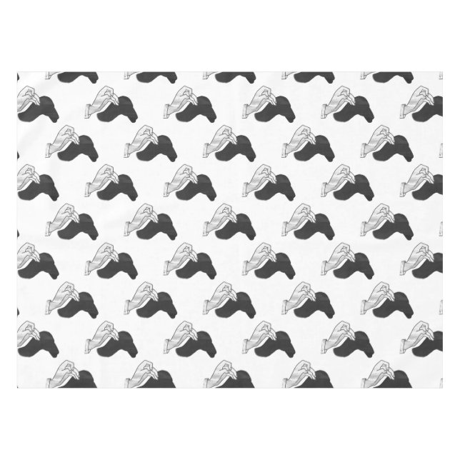 Hand Silhouette Camel Tablecloth (Front (Horizontal))