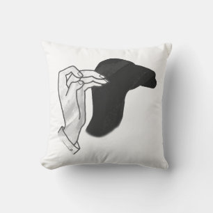 Hand Silhouette Camel Throw Pillow