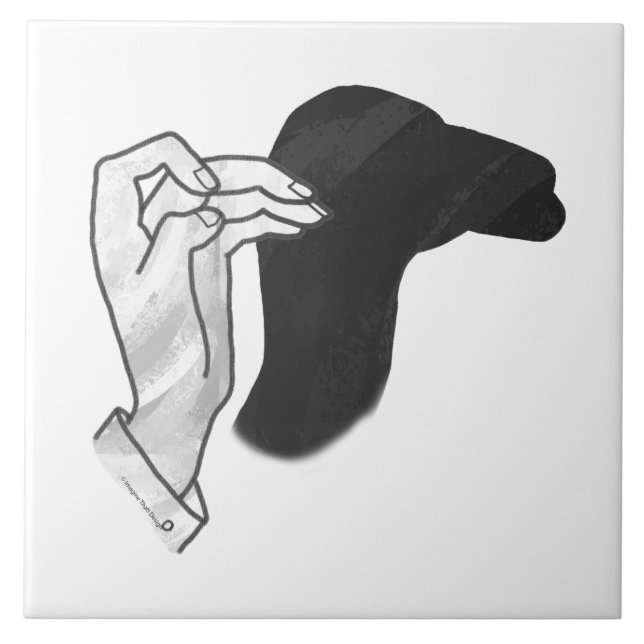 Hand Silhouette Camel Tile (Front)