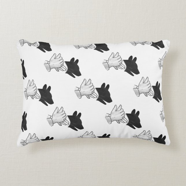 Hand Silhouette Dog Accent Pillow (Front)